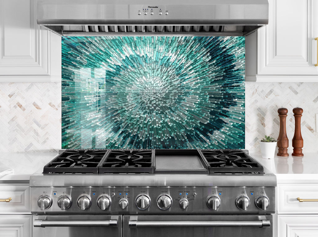 Abstract Tempered Glass Backsplash-BacksplashArtworks