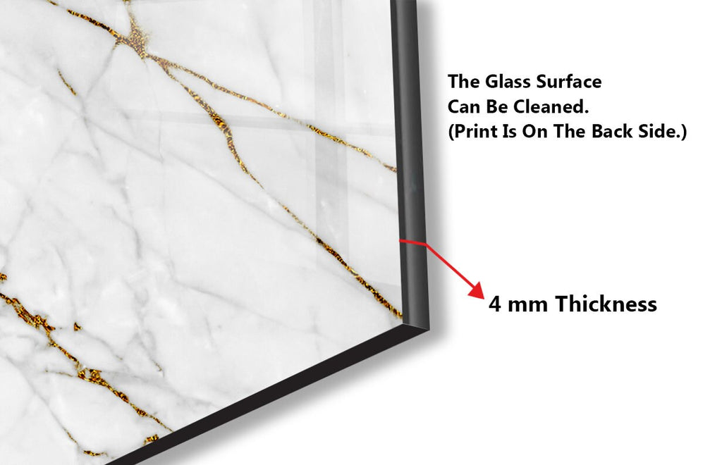 Elegant White and Gold Marble - Glass Kitchen Backsplash-BacksplashArtworks