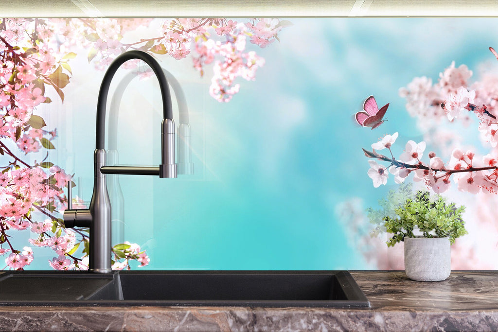 Sakura Tempered Glass Backsplash-BacksplashArtworks