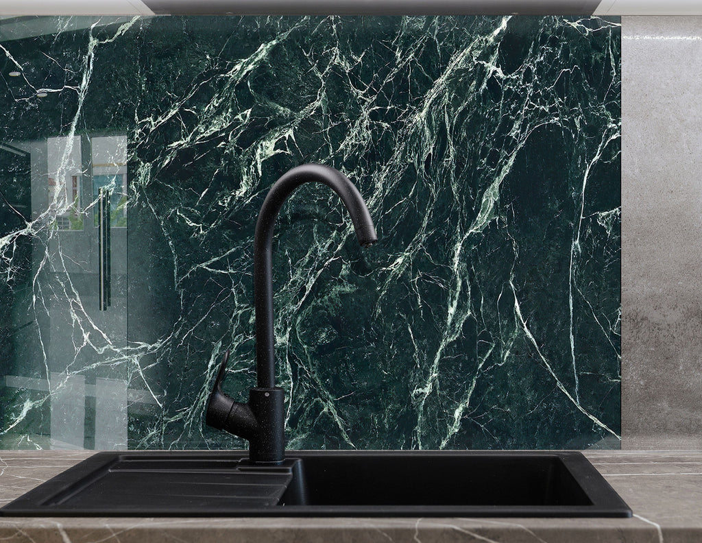Emerald Stone - Glass Kitchen Backsplash-BacksplashArtworks