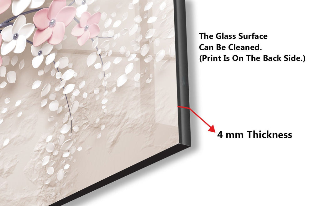 Pink Sakura Tree Tempered Glass Backsplash-BacksplashArtworks