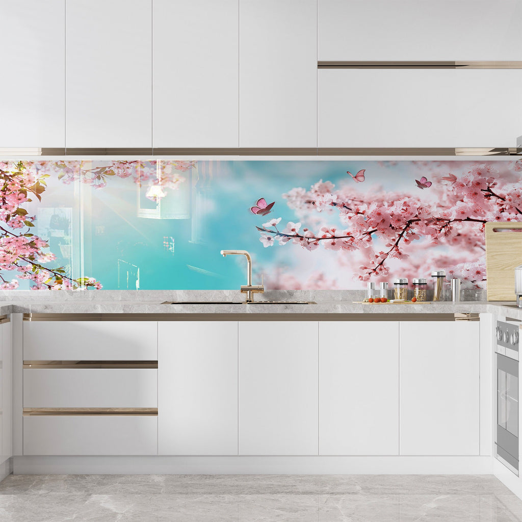 Sakura Tempered Glass Backsplash-BacksplashArtworks