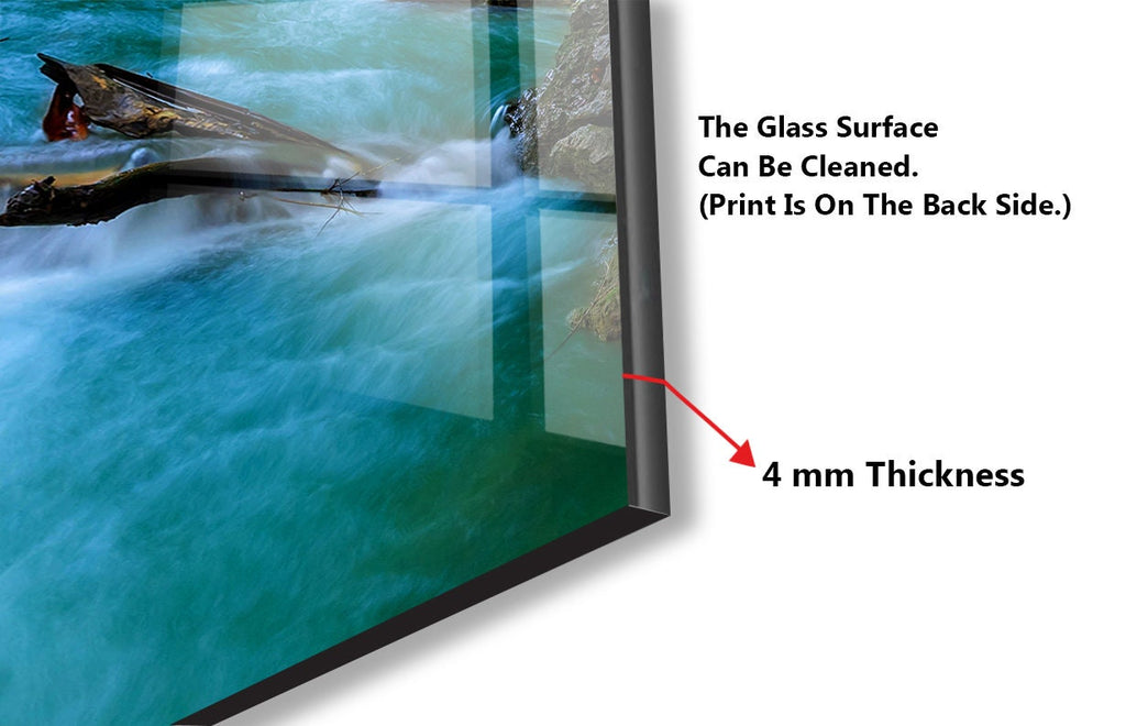 Enchanting Autumn Waterfall – Glass Kitchen Backsplash-BacksplashArtworks