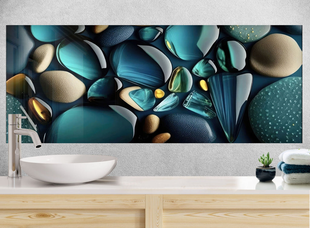Zen Stone Glass Kitchen Backsplash | Backsplash Artworks ...