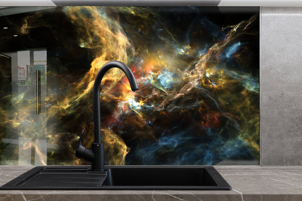 Abstract Tempered Glass Backsplash-BacksplashArtworks