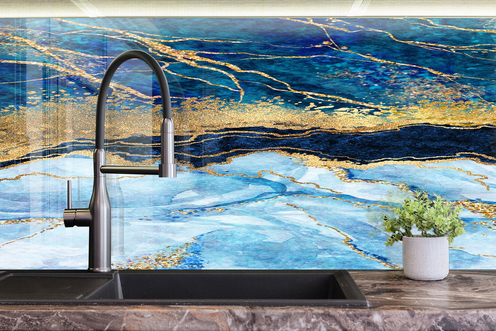 Abstract Tempered Glass Backsplash-BacksplashArtworks