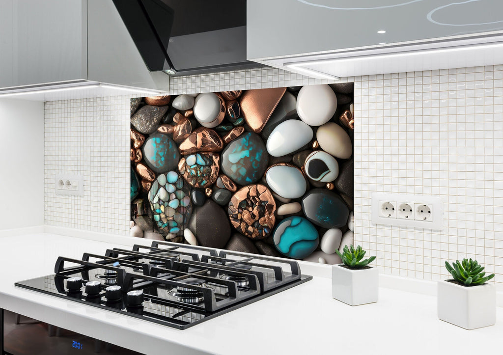 Zen Stone Glass Kitchen Backsplash | Backsplash Artworks ...