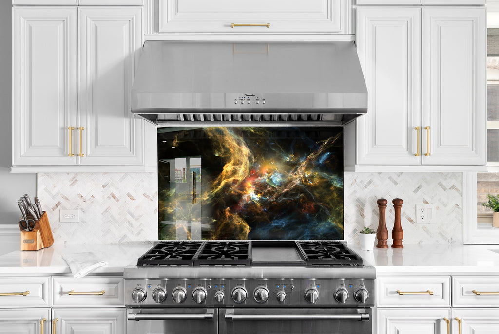 Abstract Tempered Glass Backsplash-BacksplashArtworks