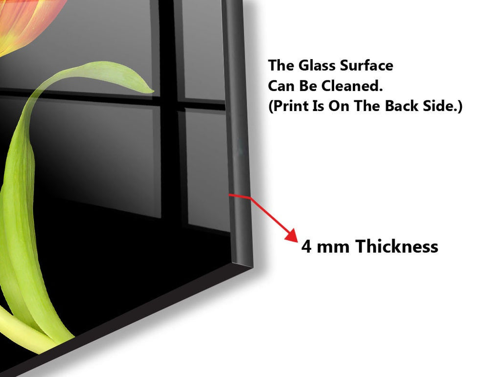 Botanical Floral Tempered Glass Backsplash-BacksplashArtworks