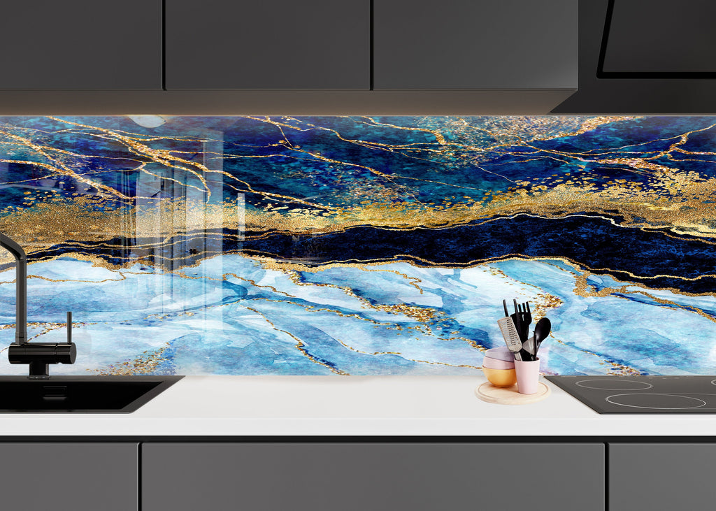 Abstract Tempered Glass Backsplash-BacksplashArtworks