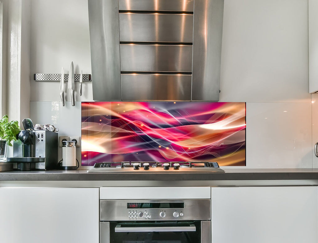 Abstract Tempered Glass Backsplash-BacksplashArtworks