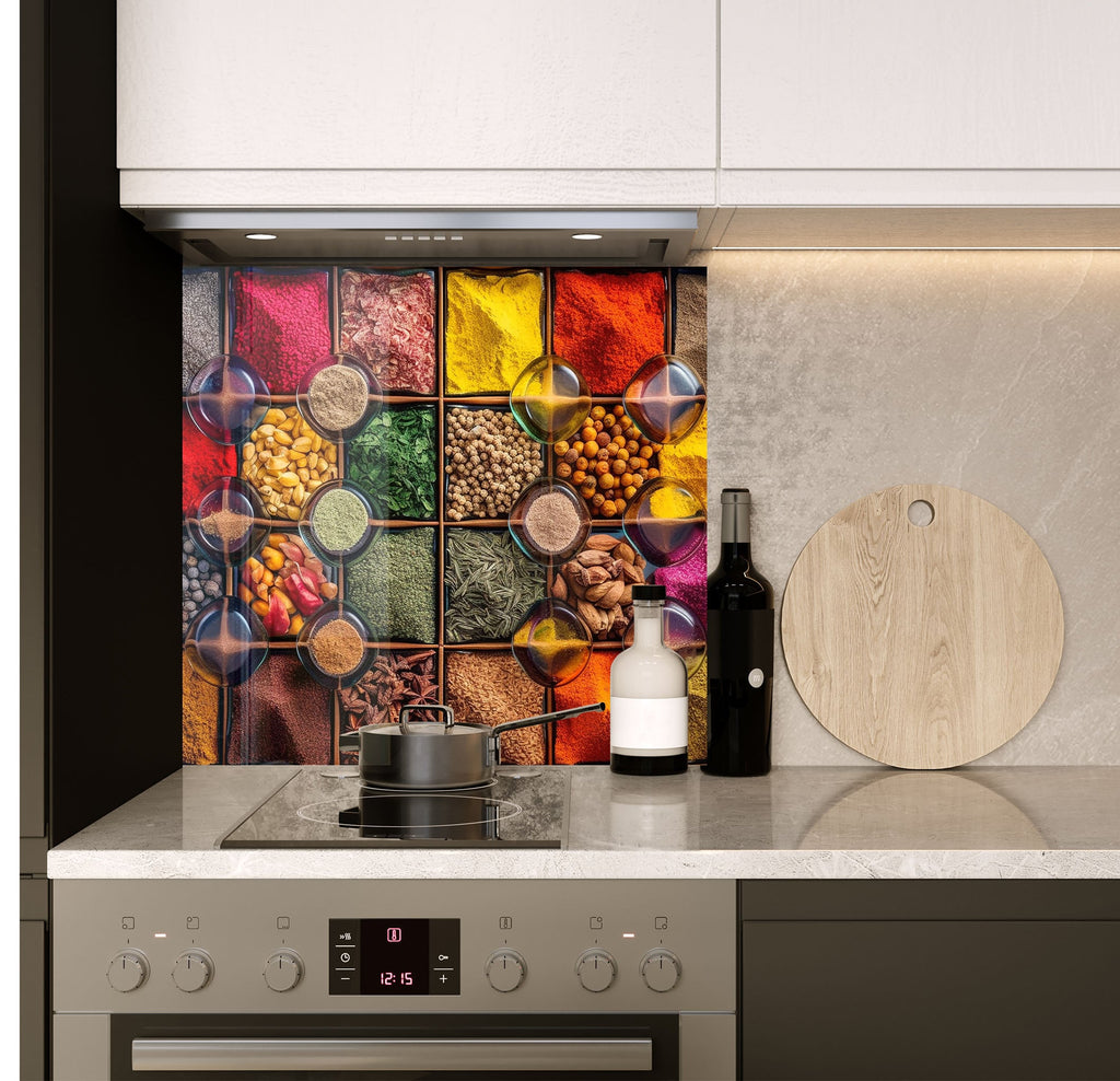 a stove top oven sitting next to a wooden cutting board