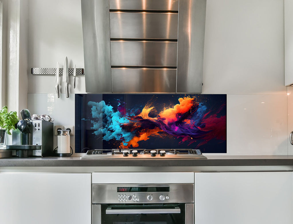 Abstract Tempered Glass Backsplash-BacksplashArtworks