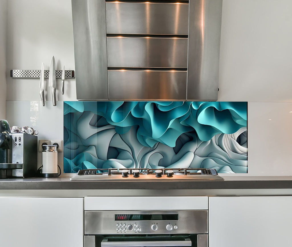 Abstract Tempered Glass Backsplash-BacksplashArtworks