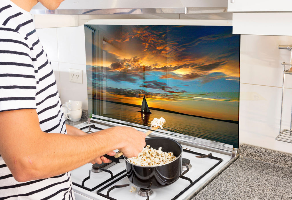 a man is cooking popcorn on the stove