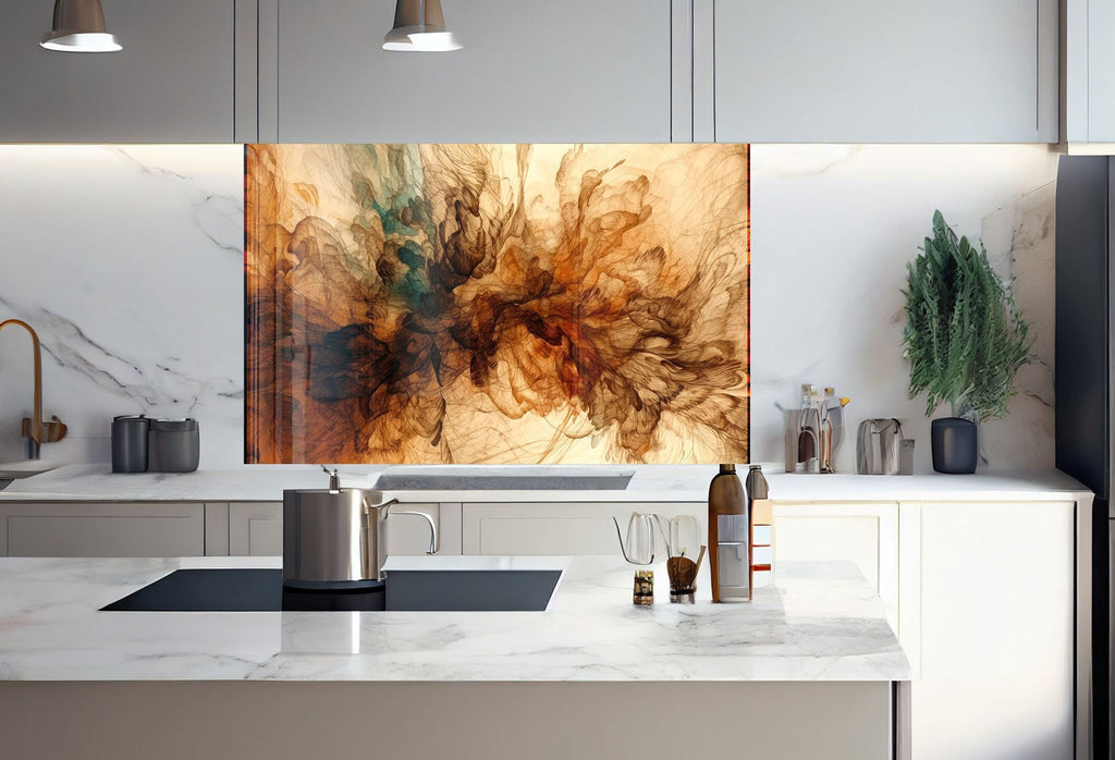 Abstract Tempered Glass Backsplash-BacksplashArtworks