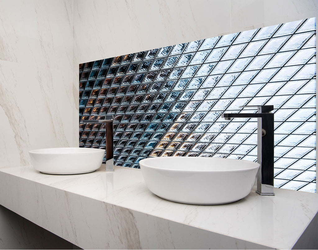 Crystal Grid - Glass Kitchen Backsplash-BacksplashArtworks