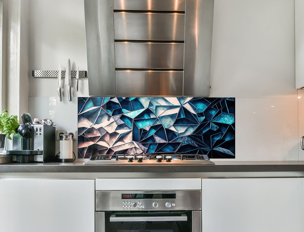 Midnight Crystal Stained - Glass Kitchen Backsplash-BacksplashArtworks