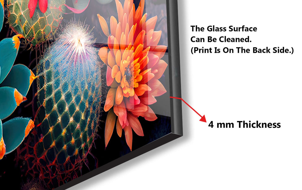 a close up of a painting with words describing the parts of a cactus