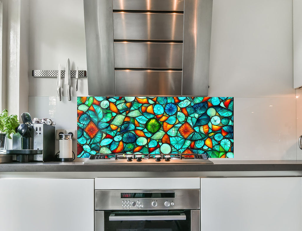 a kitchen with a stainless steel stove top oven