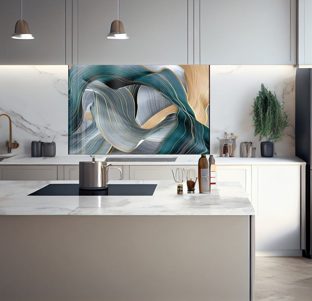 Abstract Tempered Glass Backsplash-BacksplashArtworks