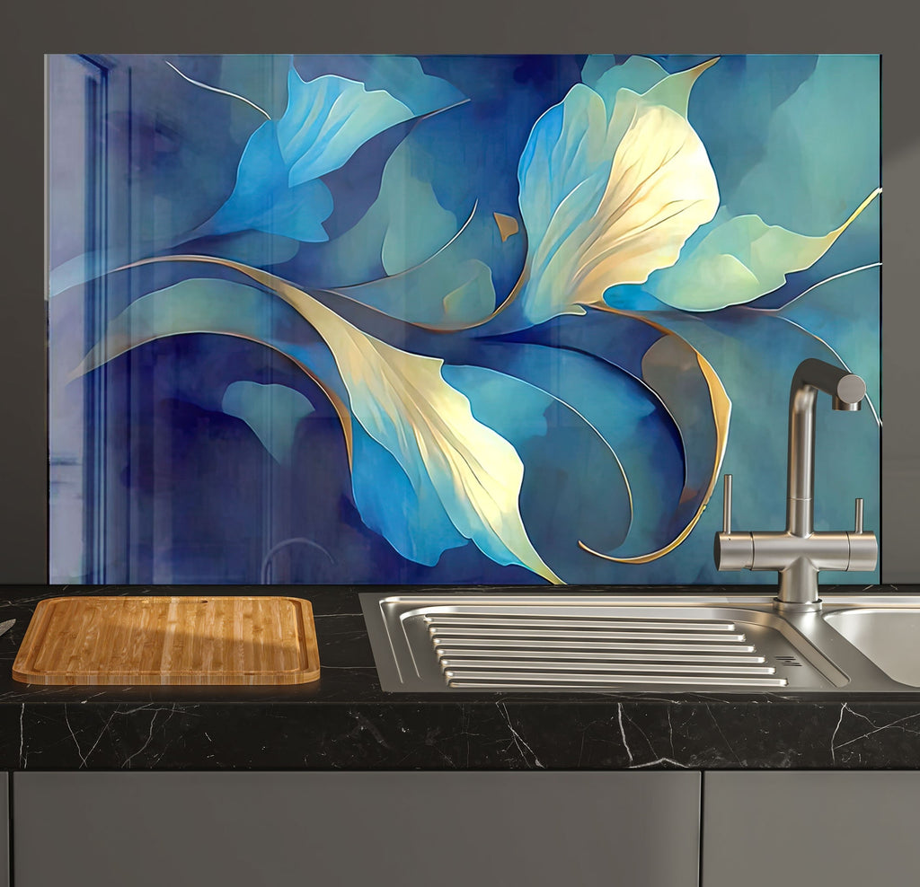Abstract Tempered Glass Backsplash-BacksplashArtworks