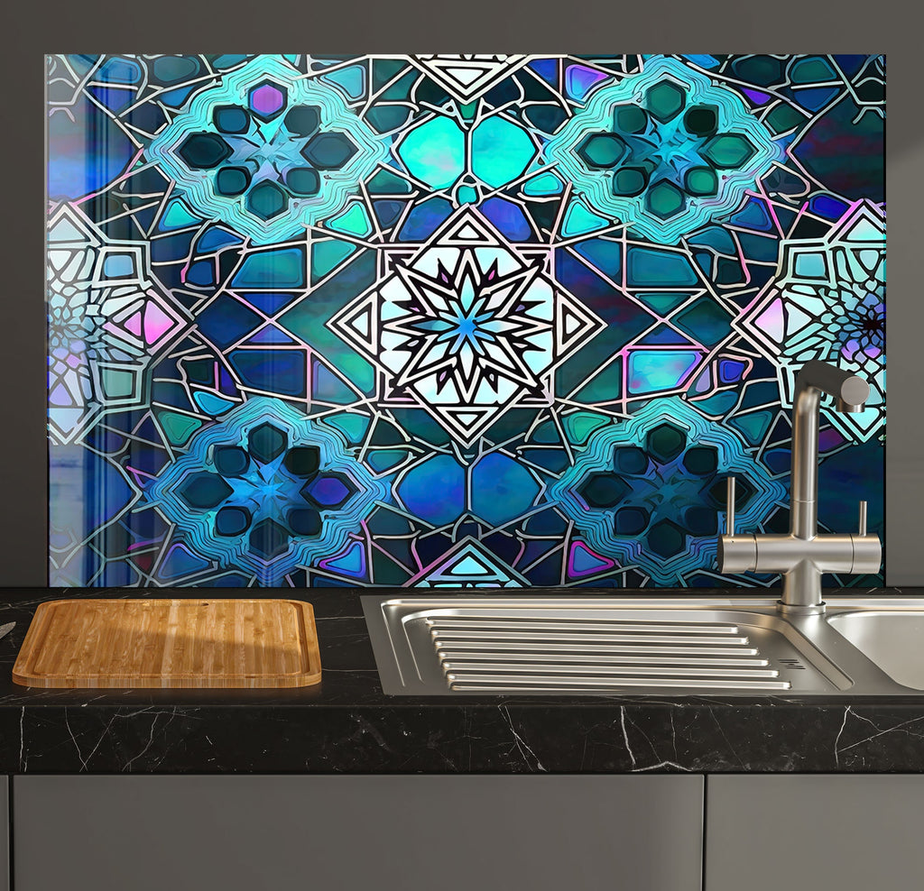 a kitchen counter with a sink and a window