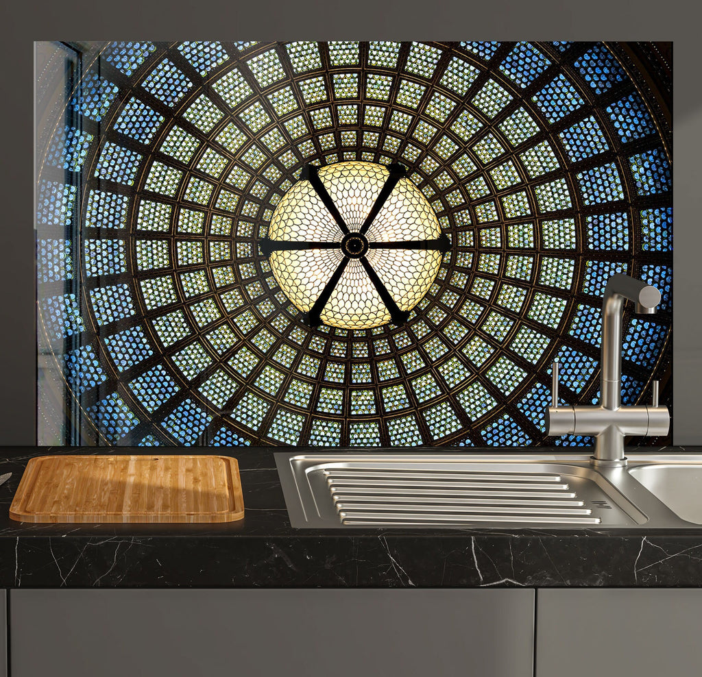 Cathedral Dome Stained - Glass Kitchen Backsplash-BacksplashArtworks